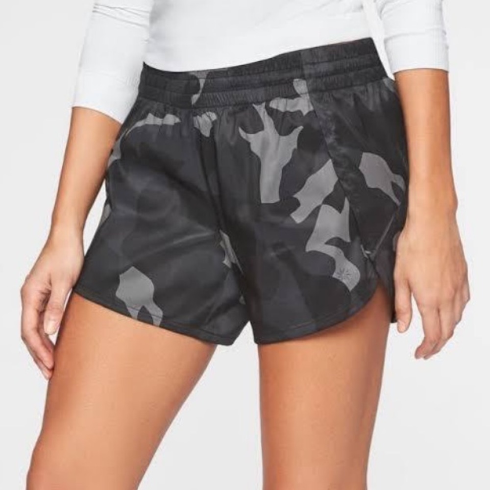 Athleta Camo Racer Run Shorts 4.5” Inseam - Picture 2 of 10